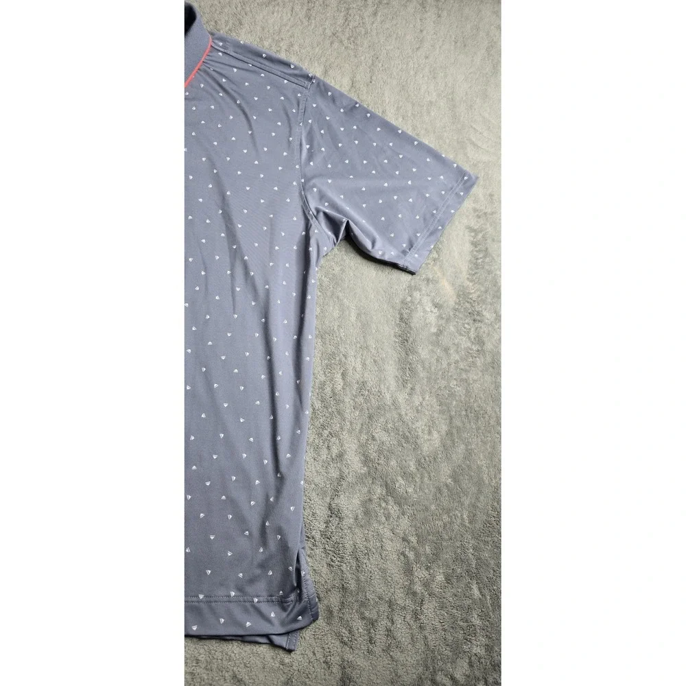 FJ Footjoy Performance Golf Shirt Push Play Gray All Over Print Mens Size L